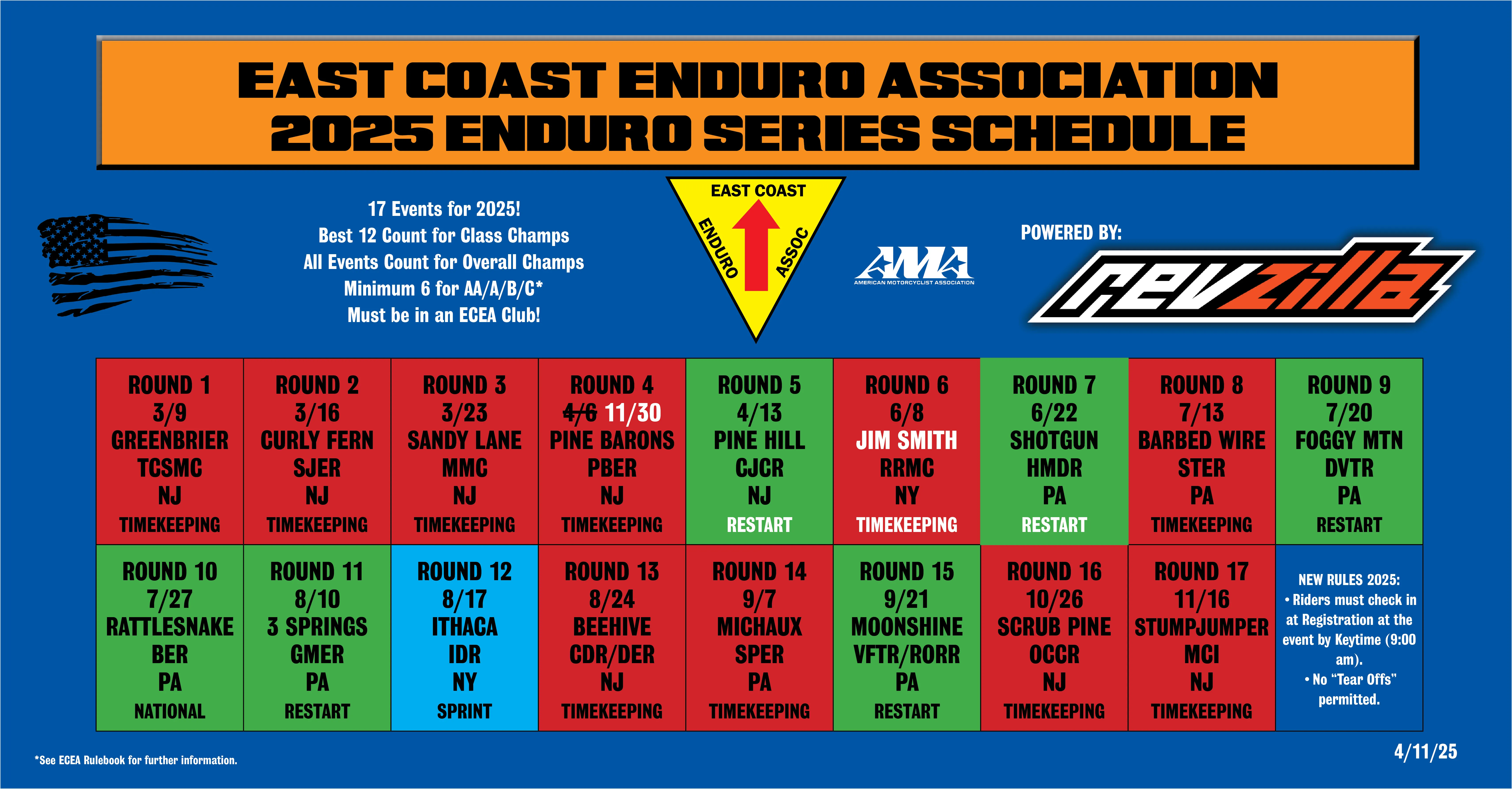 Enduro Schedule Updates
