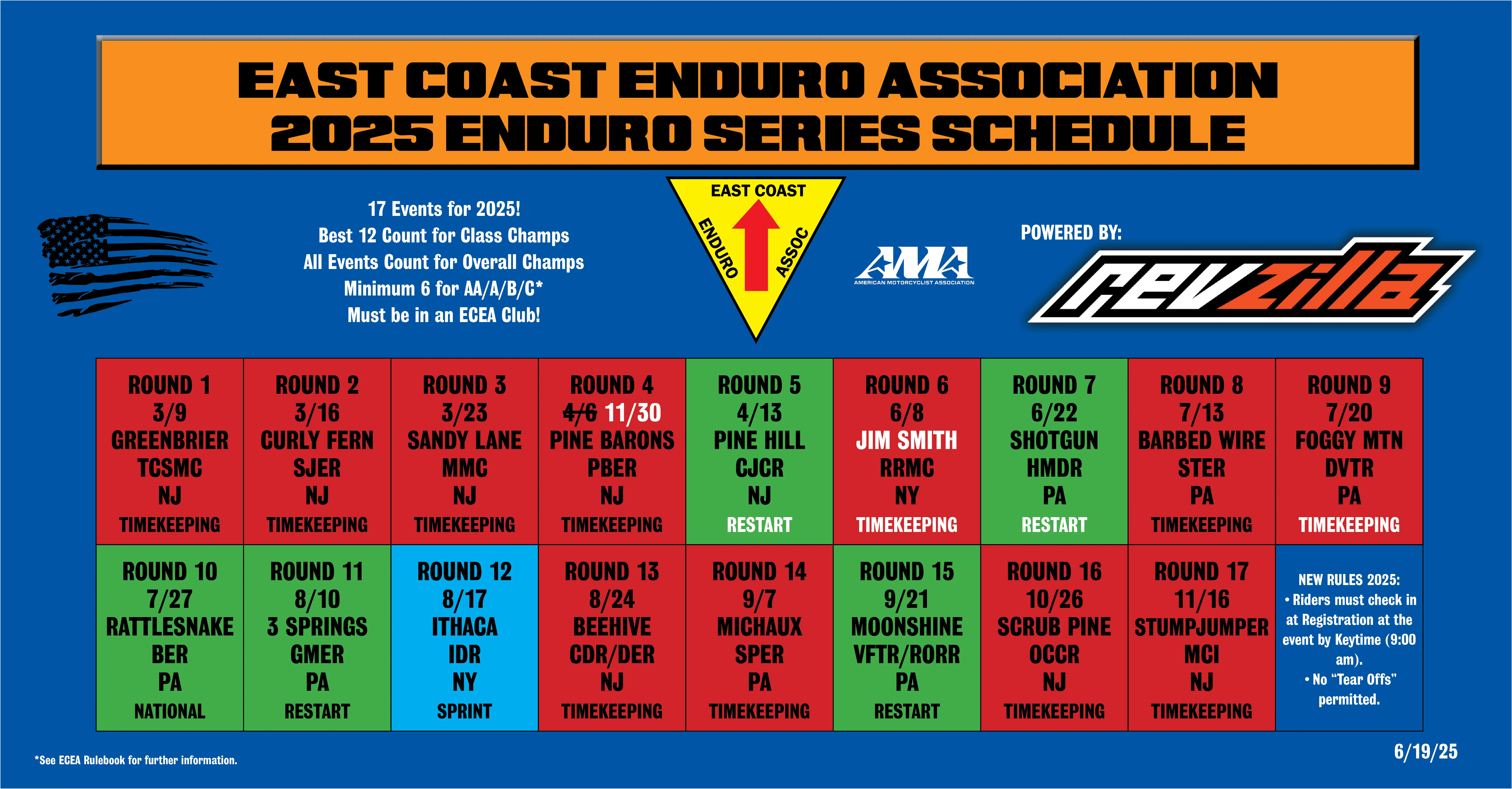 Enduro Schedule Update