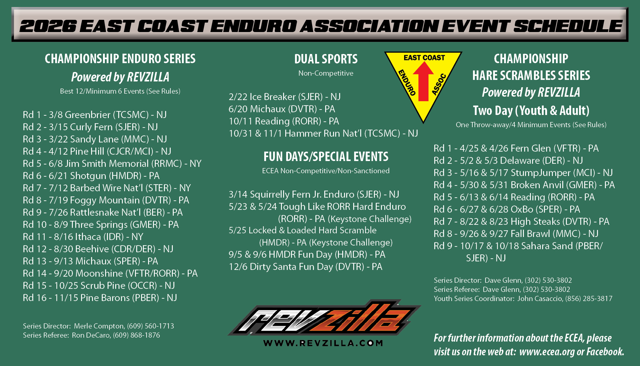 ECEA Schedule 2026