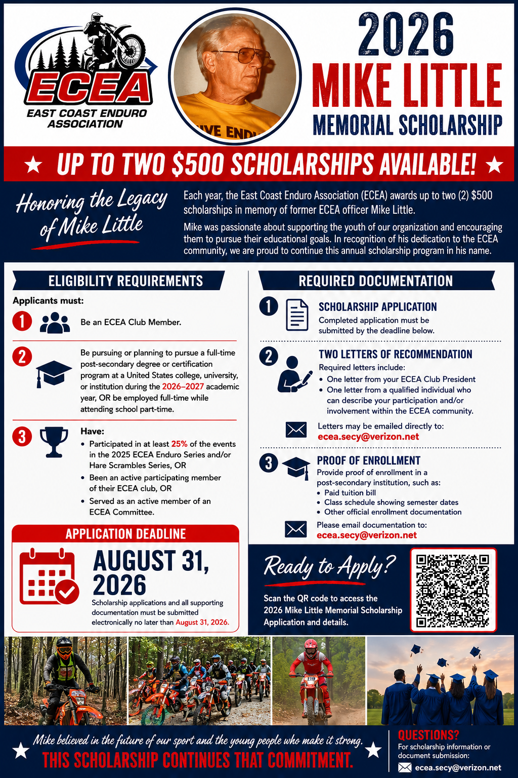 2026 Mike Little Memorial Scholarship Flyer
